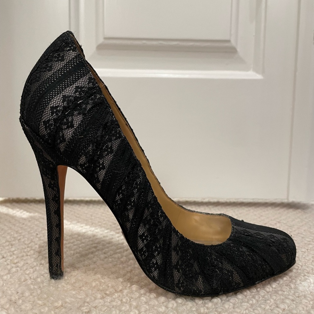 Badgley Mischka Black Lace Heels